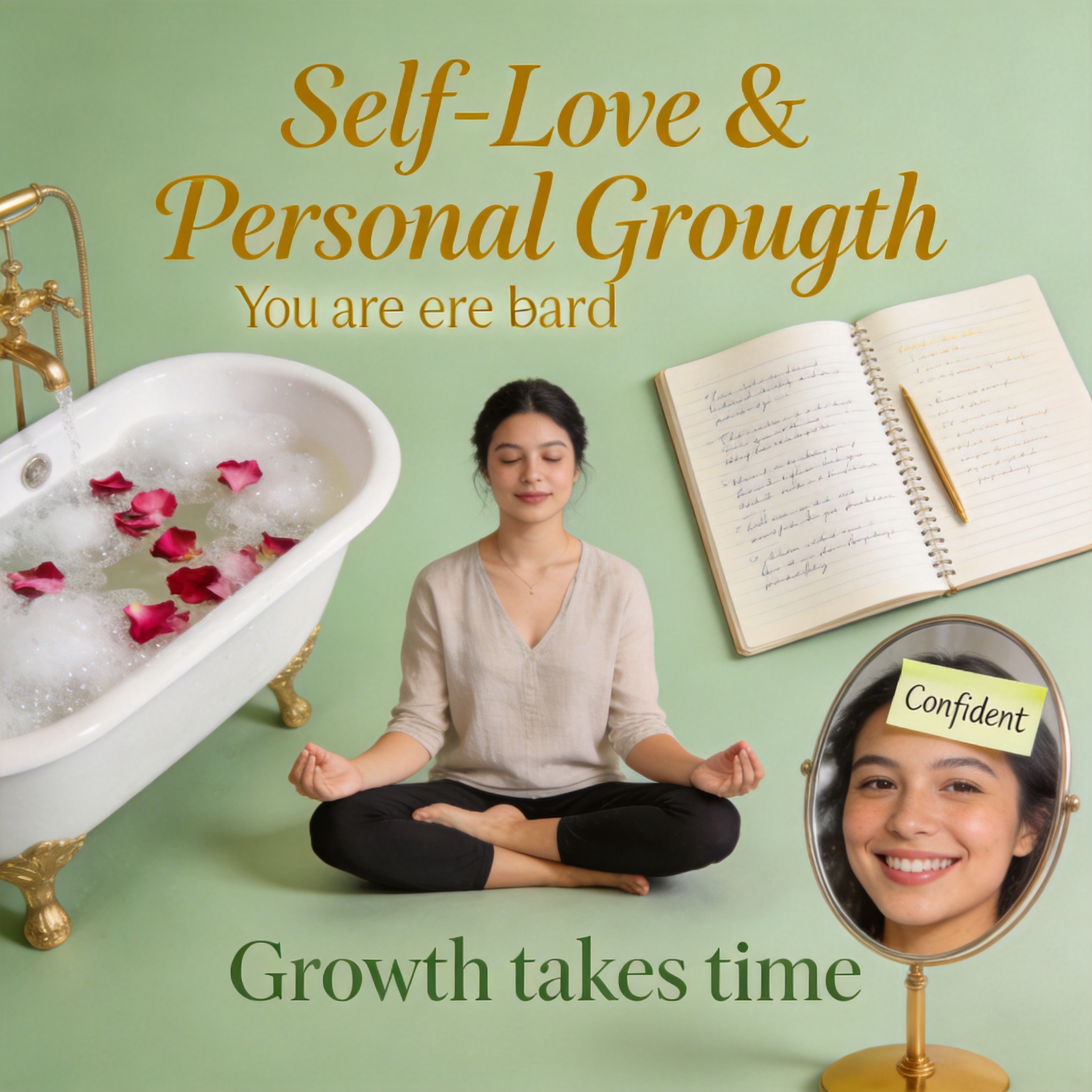 Self-Love & Personal Growth vision board image - Mindful Growth by LXNUYYHYI